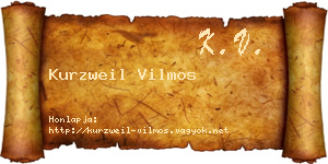 Kurzweil Vilmos névjegykártya